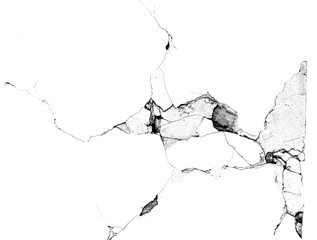 Multiple peeled plaster concrete pieces with spreading cracks isolated transparent background PNG