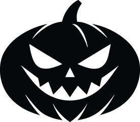 evil grin pumpkin vector icon.