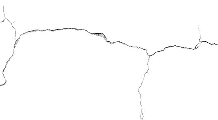 One big crack with two small cracks  transparent background PNG