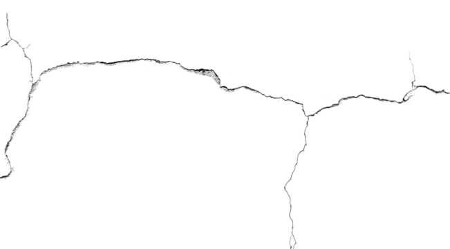 One big crack with two small cracks  transparent background PNG