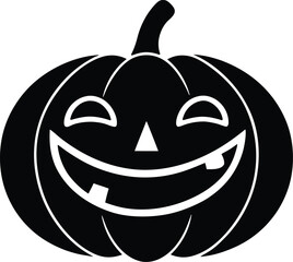 laughing pumpkin vector icon.