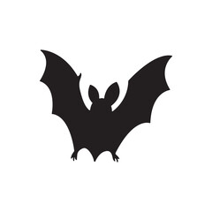 Bat head silhouette. Close up bat face silhouette featuring pronounced ears.