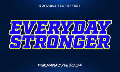 Fitness gym text effect, editable text effect and workout 3d font style bold shadow exercise poster design