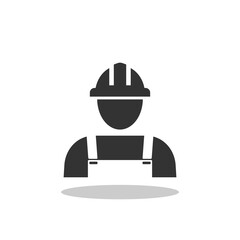 Construction Worker Icon with shadow