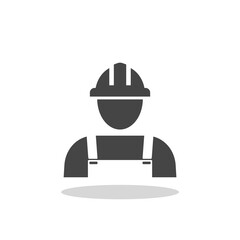 Construction Worker Icon with shadow