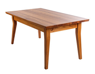 Wooden coffee table on white background