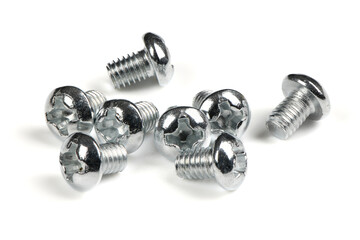Fasteners. Eight silver screws