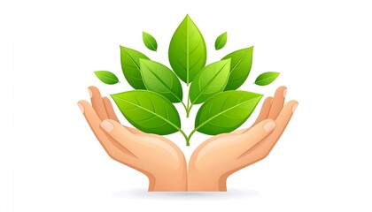 Hands holding plant symbolizing growth, environment, and sustainable future