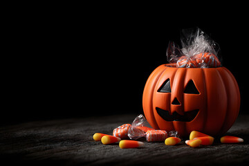 halloween jack o lantern pumpkin and candy