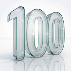 Fototapeta premium Collection of shiny transparent numbers arranged in a stylish formation on a bright surface