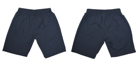 Dark Blue shorts on white background. Child Sport shorts.