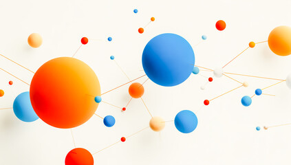 Abstract Network of Colorful Spheres with Connections Depicting Science Technology and Modern Communication Network Concept