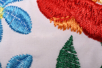 Fragment of linen embroidered shirt for a girl.