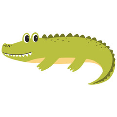 Hand drawn crocodile cartoon illustration 
