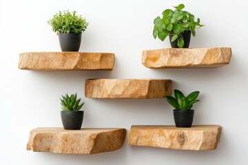 Modern Home Decor with Shelves and Potted Plants for Contemporary Interior Design Inspiration