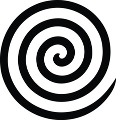 Mesmerizing Spiral Silhouette with Optical Illusion Curve in Black and White