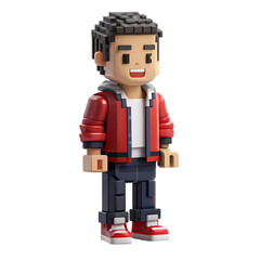 Pixel Art Boy Collectible Figure