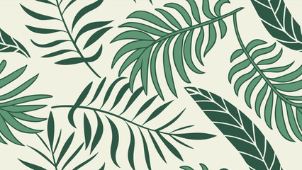 Seamless tropical leaves pattern background with vibrant colors