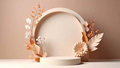 Elegant floral display in minimalist studio setting photography soft color palette artistic composition