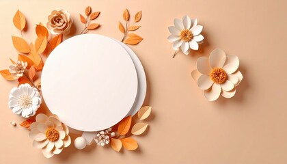 Elegant floral arrangement with blank space studio setting digital design soft color palette aesthetic view creative concept