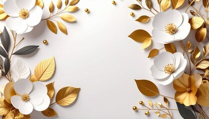 Elegant floral arrangement studio graphic design minimalist top-down view decorative art for invitations and celebrations