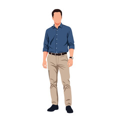 Obraz premium Professional Man Standing Confidently in Casual Attire