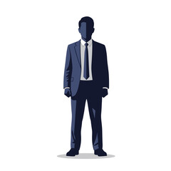 Obraz premium Silhouette of a Businessman in a Dark Suit