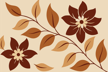 Vintage sepia floral pattern with delicate blooms