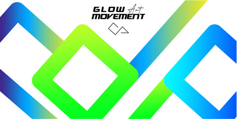 Glow Art Movement Abstract Geometric with Backdrop White .Logo Design Modern Abstract Background, Digital Glow Art Cybernetic Glow	