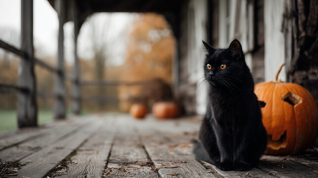 halloween cat on a stoep