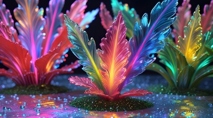 fantastical multicolored plants 