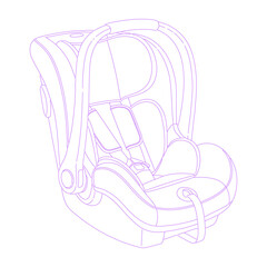 Infant Car Seat Line Art illustration
