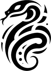 tribal style black snake head vector image
