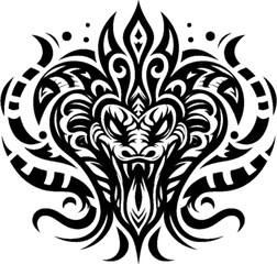 tribal style black snake head vector image