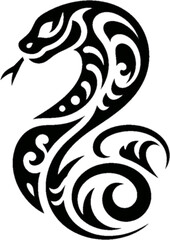 tribal style black snake head vector image
