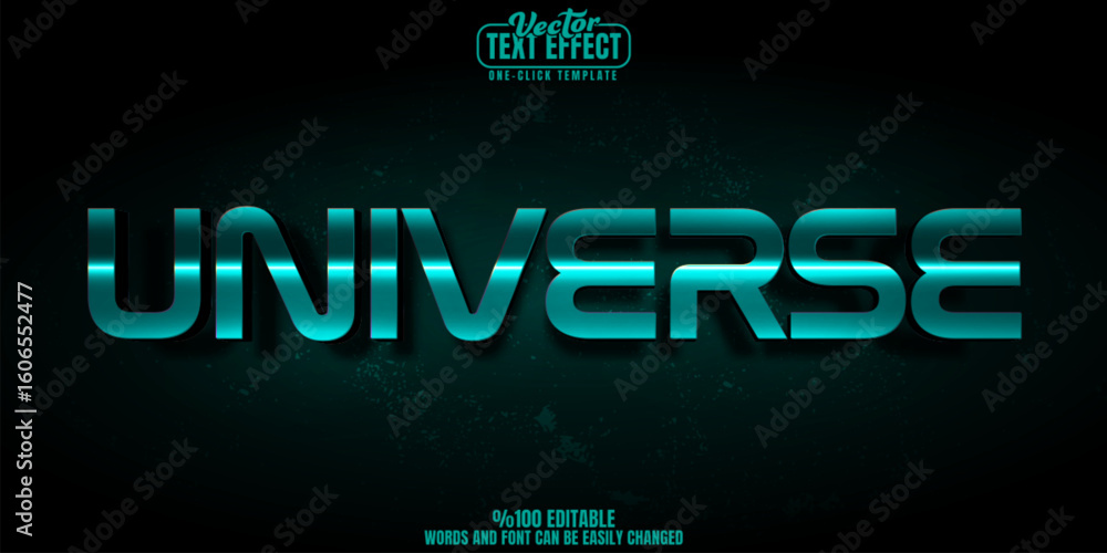 Aufkleber alien editable text effect, customizable extraterrestrial and space 3d font style