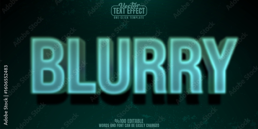 Aufkleber blurry editable text effect, customizable misty and blur 3d font style