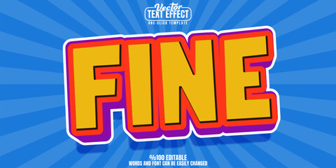 Cartoon editable text effect, customizable comic and child 3d font style