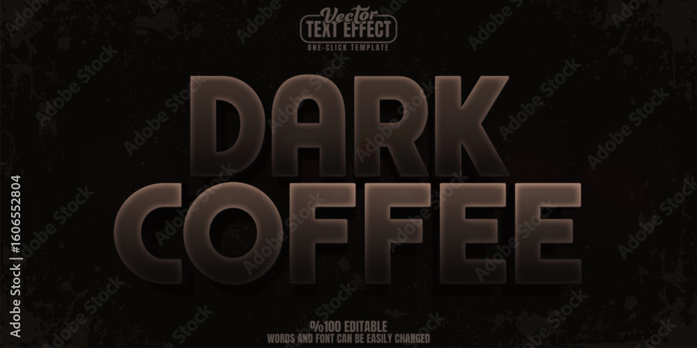 Poster coffee editable text effect, customizable bean and brown 3d font style