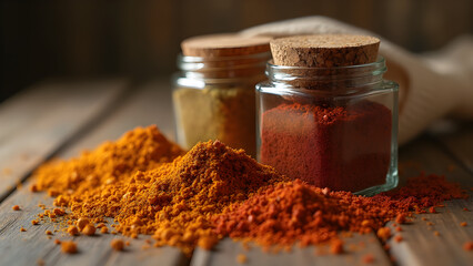 Fragrant spices in a jar. The art of spice blending. Aromatherapy and cooking. Unlocking flavors with fresh spices.