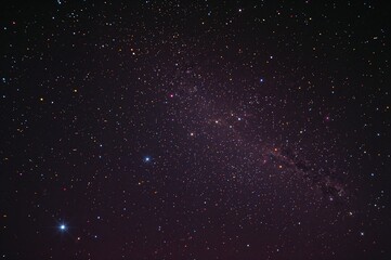 Night Sky with Colorful Sparkling Stars, Glowing Constellations, and Dreamy Magical Atmosphere