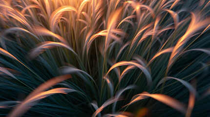 Dramatic Flow of Silver-Edged Grass Curves under the Last Light of the Twilight Sky