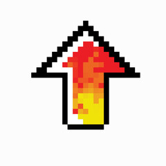 Obraz premium red with yellow fire pixel arrow