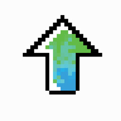 green with blue fire pixel arrow