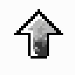 grey with black fire pixel arrow