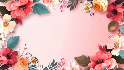 Obraz premium Floral arrangement art studio digital illustration vibrant colors close-up nature inspired design