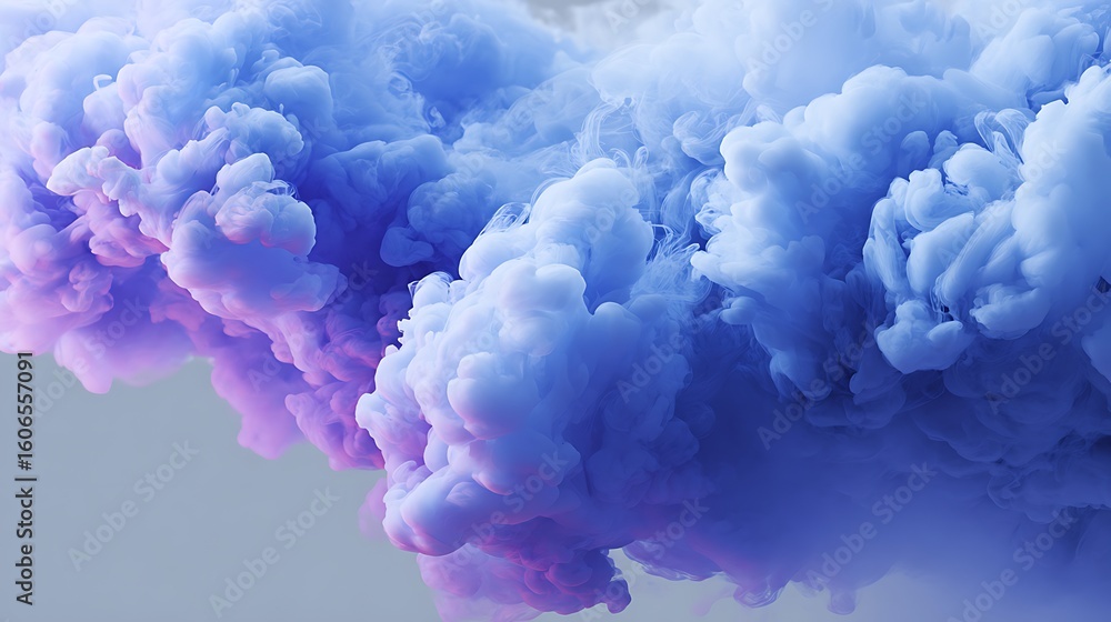 Poster abstract clouds of purple and blue smoke with gradient color creating a vibrant background texture