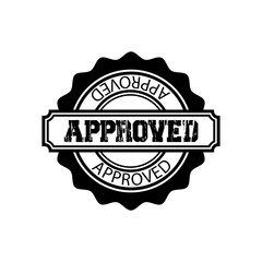 Approved stamp design template. Premium quality badge. Vector illustration