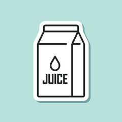 Juice paper sticker icon in flat style. Fruit drink vector illustration on isolated background. Fresh juice sign business concept.