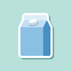 Milk bottle sticker icon in flat style. Dairy product vector illustration on isolated background. Milky liquid sign business concept.